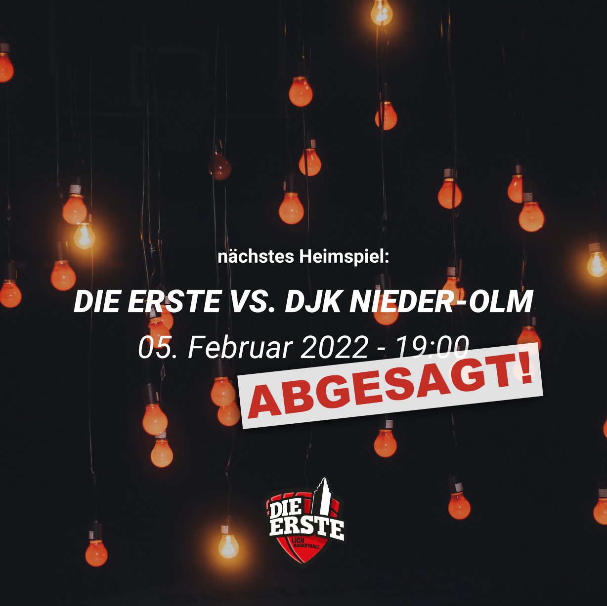 Heimspiel gegen Nieder-Olm ist abgesagt.